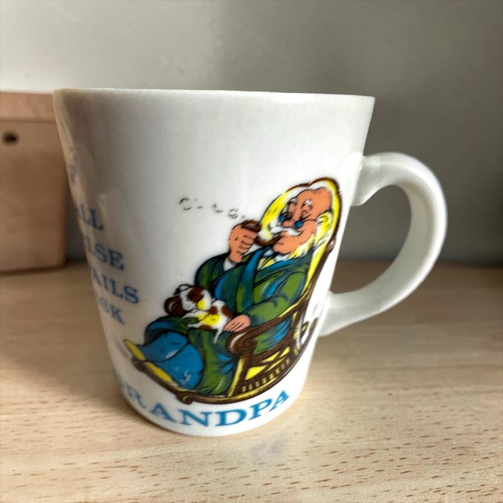 Vintage “If All Else Fails Ask Grandpa” Mug Made in Japan Sleeping Grandfather